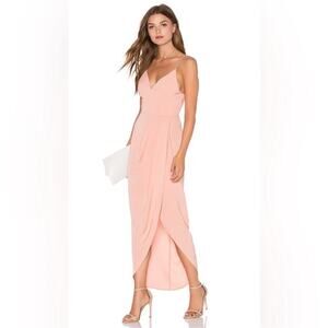 Shona Joy Core Cocktail Draped Dress in Dusty Pink